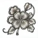 4 leaf clover tattoo design idea