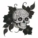 mandala skulls flowers intertwining vines creepy pretty tattoo design idea