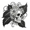 mandala skulls flowers intertwining vines creepy pretty tattoo design idea