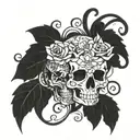 mandala skulls flowers intertwining vines creepy pretty tattoo design idea