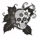 mandala skulls flowers intertwining vines creepy pretty tattoo design idea