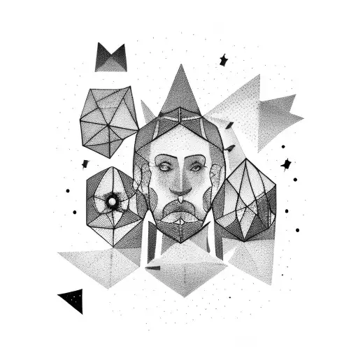 Night sky with constellations forming the shapes of my friends' faces tattoo design idea