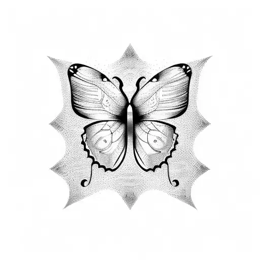 butterfly with alphabets tattoo design idea