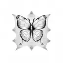 butterfly with alphabets tattoo design idea