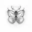 butterfly with alphabets tattoo design idea