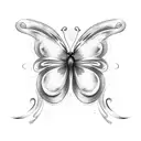 butterfly with alphabets tattoo design idea