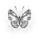 butterfly with alphabets tattoo design idea