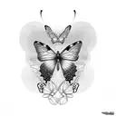 butterfly with alphabets tattoo design idea