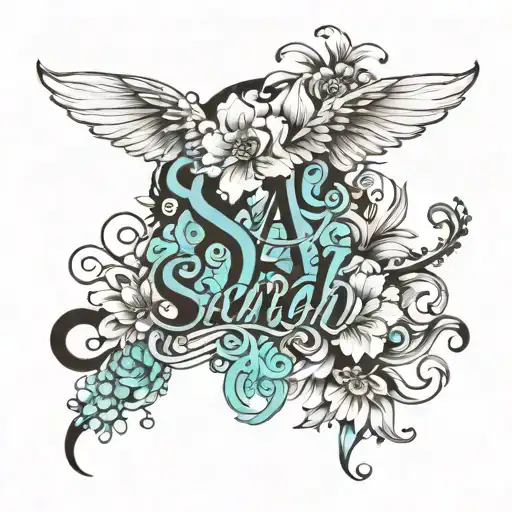 name of sarah tattoo design idea