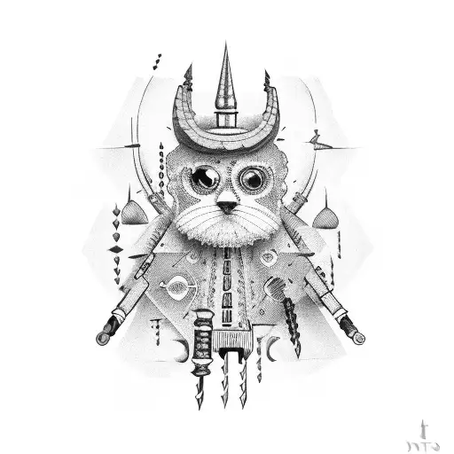 mexican with drills tattoo design idea