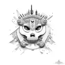 mexican with drills tattoo design idea