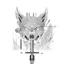 mexican with drills tattoo design idea