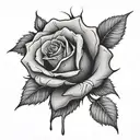 bloody rose tattoo design idea