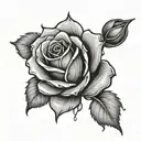 bloody rose tattoo design idea