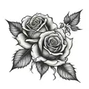 bloody rose tattoo design idea