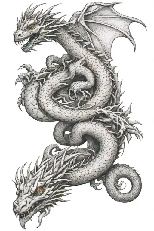 maternal dragon emerging tattoo design idea