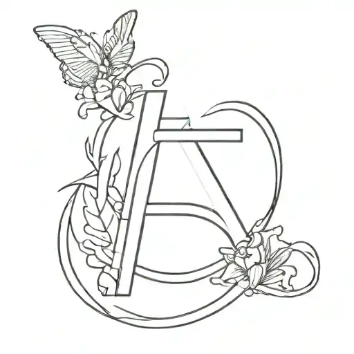 kids initial tattoo design idea
