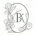 kids initial tattoo design idea