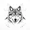 wolf with cat tattoo design idea