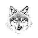 wolf with cat tattoo design idea