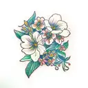 orange blossom  tattoo design idea