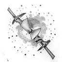 simple 4 panel windmill tattoo design idea