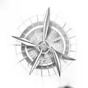 simple 4 panel windmill tattoo design idea