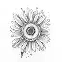 half cookie half daisy tattoo design idea