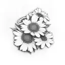 remix cookie and daisy tattoo design idea