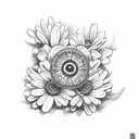 remix cookie and daisy tattoo design idea