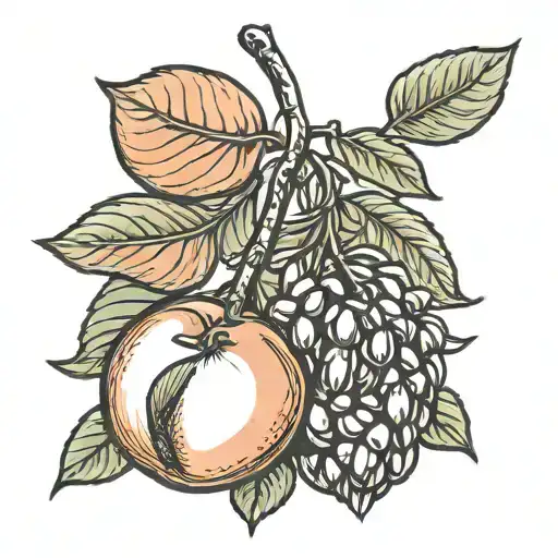 georgia peach fruit + buckeye nuts Ohio state tattoo design idea