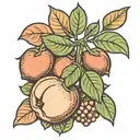 georgia peach fruit + buckeye nuts Ohio state tattoo design idea