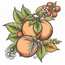 georgia peach fruit + buckeye nuts Ohio state tattoo design idea