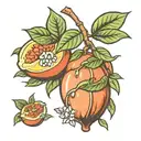 georgia peach fruit + buckeye nuts Ohio state tattoo design idea