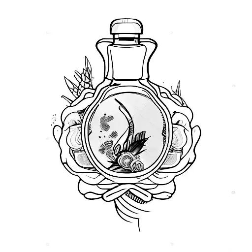 drown myself in a bottle of her perfume  tattoo design idea