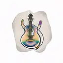 guitar with guitar pick tattoo design idea