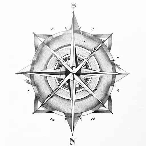 compass méningite history And geography tattoo design idea