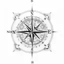 compass méningite history And geography tattoo design idea