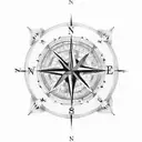 compass méningite history And geography tattoo design idea
