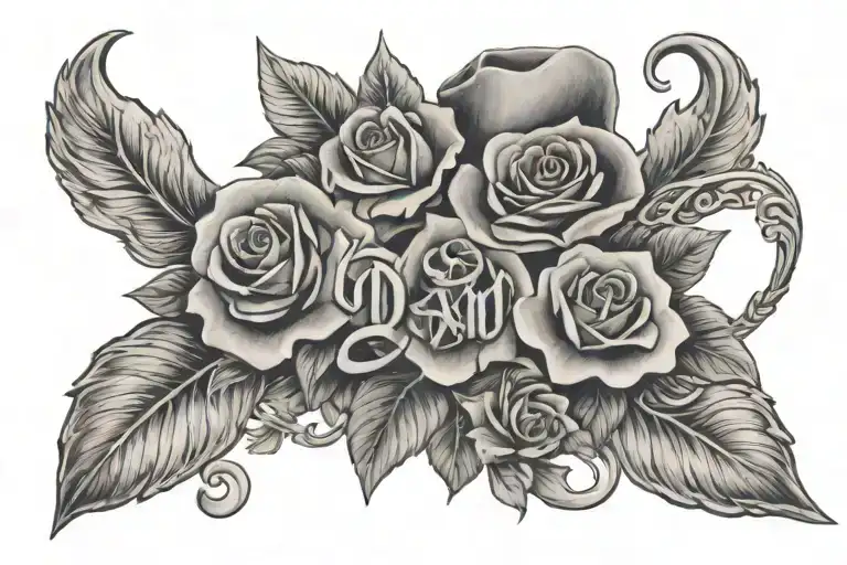 dad memorial tattoo design idea