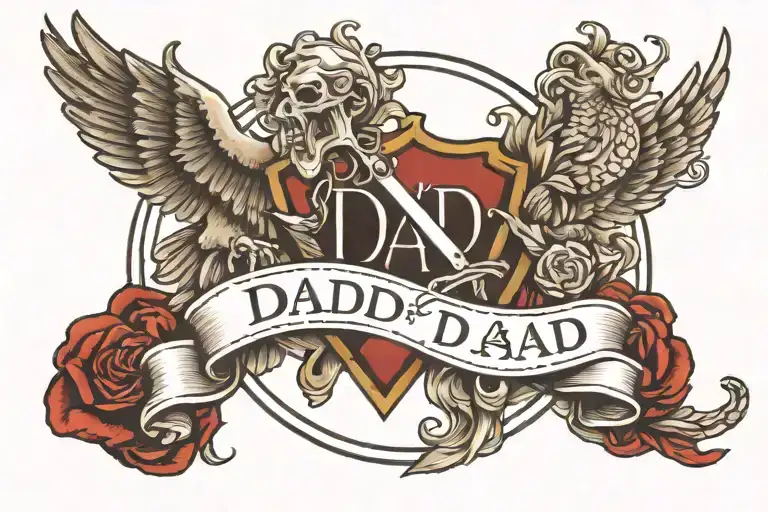dad memorial tattoo design idea