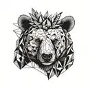 The bear guards the pineapple tattoo design idea
