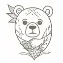 The bear guards the pineapple tattoo design idea