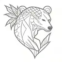 The bear guards the pineapple tattoo design idea