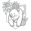The bear guards the pineapple tattoo design idea
