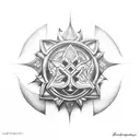 Create a tattoo design that merges elements of Croatian architecture with religious symbolism tattoo design idea