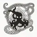 necronomicon symbol with tentacles tattoo design idea
