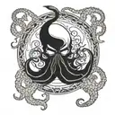 necronomicon symbol with tentacles tattoo design idea