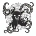 necronomicon symbol with tentacles tattoo design idea