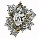 Diamond with words "you learn to live with pressure when it's the only thing you feel"  tattoo design idea